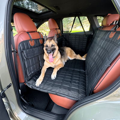 Global Inn™ Leather Backseat Extender for Dogs - Black with Door Covers