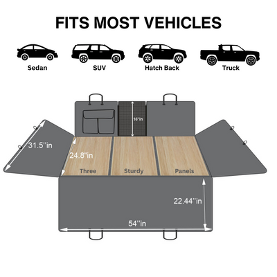 Global Inn™ Backseat Extender for Dogs - Grey with Door Covers