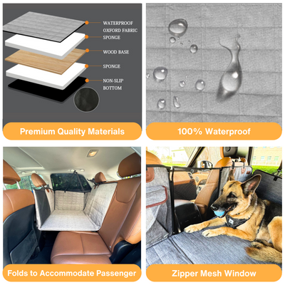 Global Inn™ Backseat Extender for Dogs - Grey with Door Covers