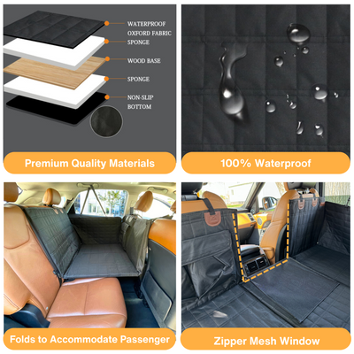 Global Inn™ Backseat Extender for Dogs - Black with Door Covers