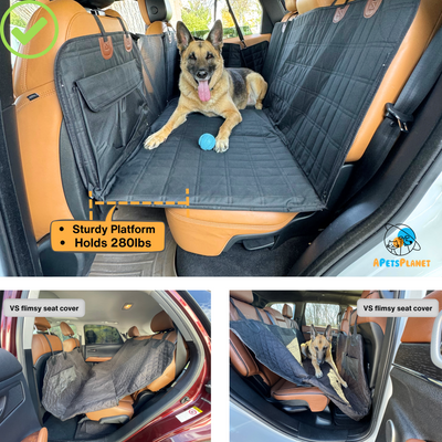 Global Inn™ Backseat Extender for Dogs - Black with Door Covers