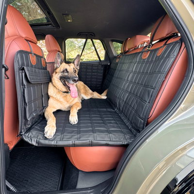 Global Inn™ Leather Backseat Extender for Dogs - Black with Door Covers