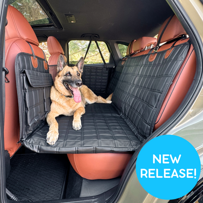 Global Inn™ Leather Backseat Extender for Dogs - Black with Door Covers