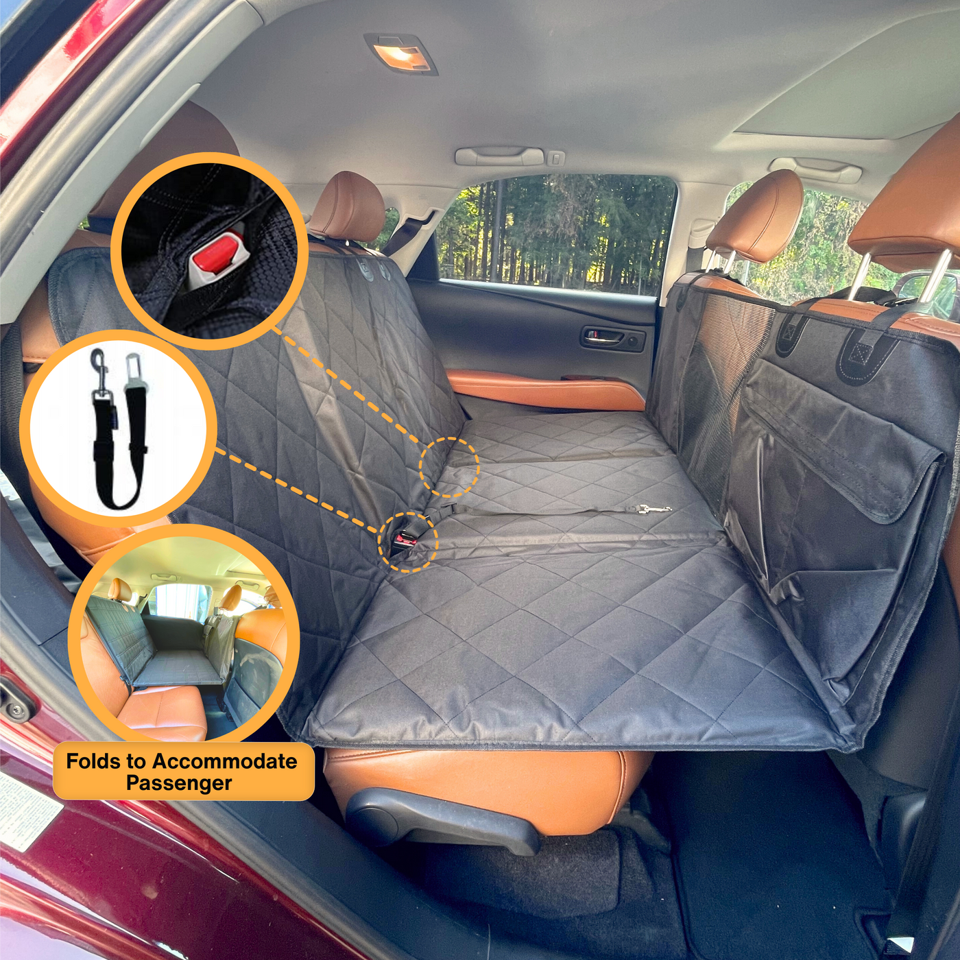 Global Inn™ Backseat Extender for Dogs - Standard Black - No Door Covers